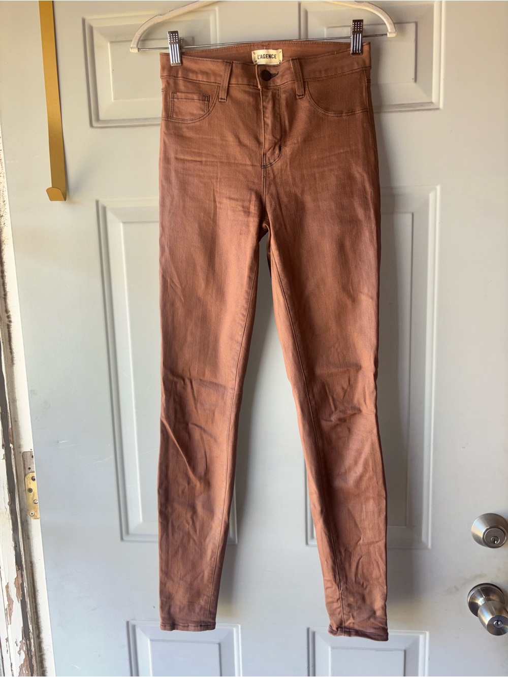 L’Agence light brown coated jeans size 26